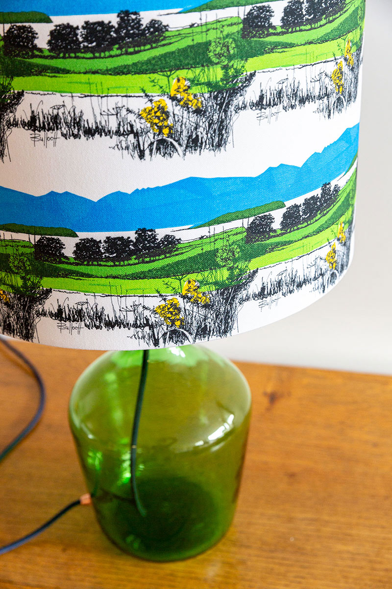 Lampshade in Sleeping Warrior fabric by Sarah Jane Hemsley