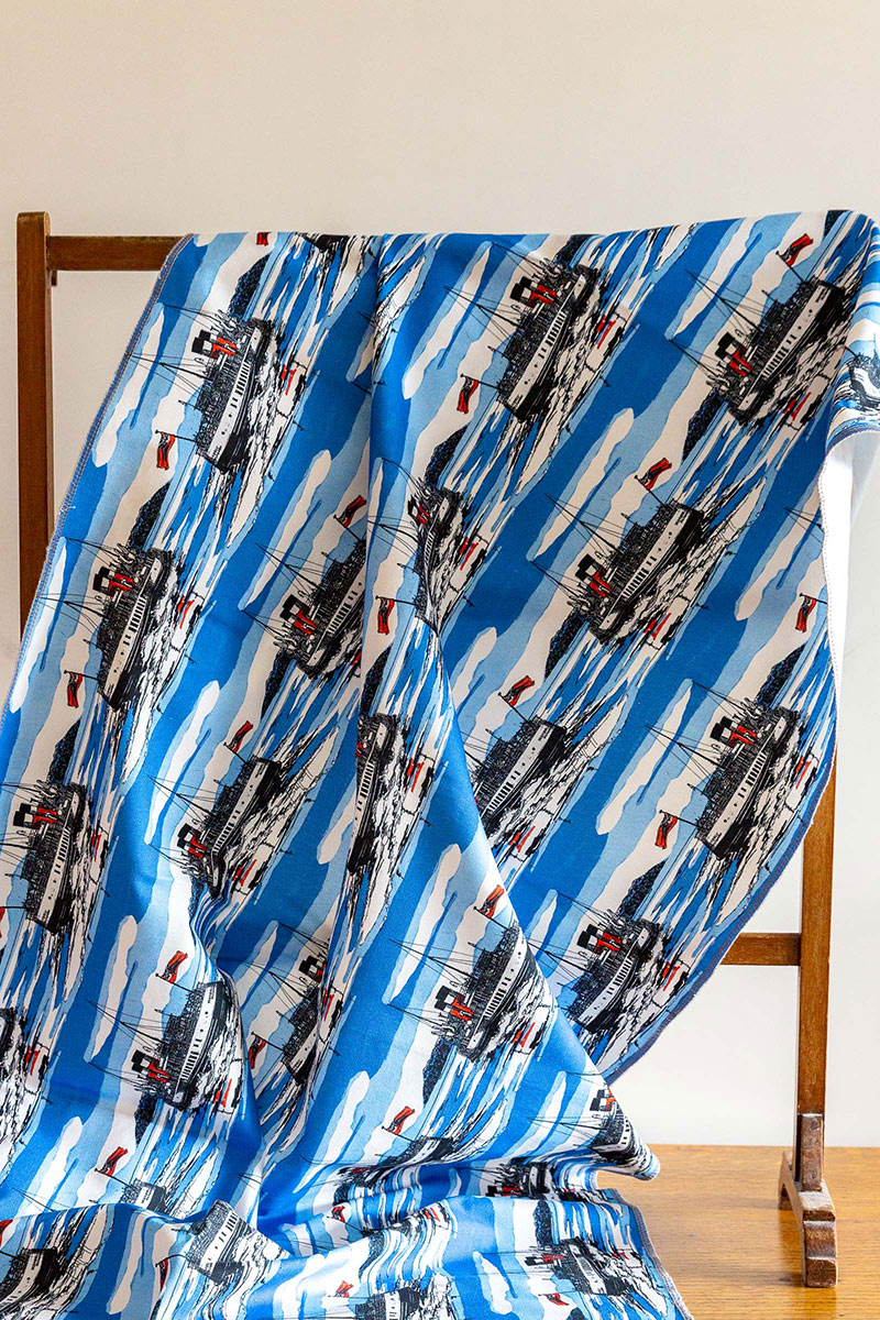 Waverley fabric in original blue by Sarah Jane Hemsley