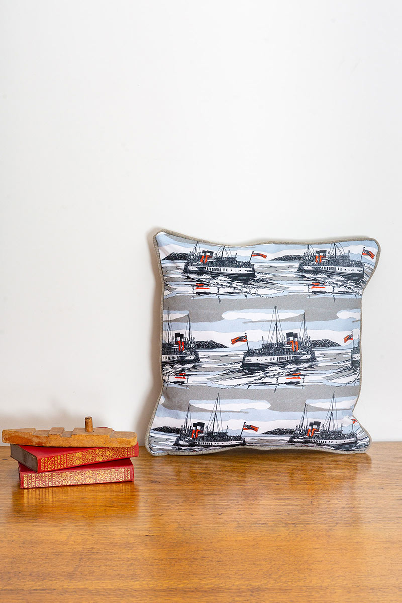 Waverley Cushion light grey with grey by Sarah Jane Hemsley