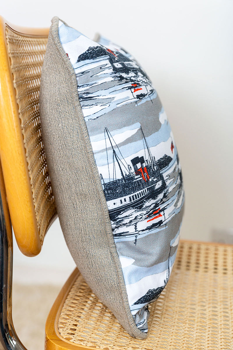 Waverley Cushion light grey with grey by Sarah Jane Hemsley