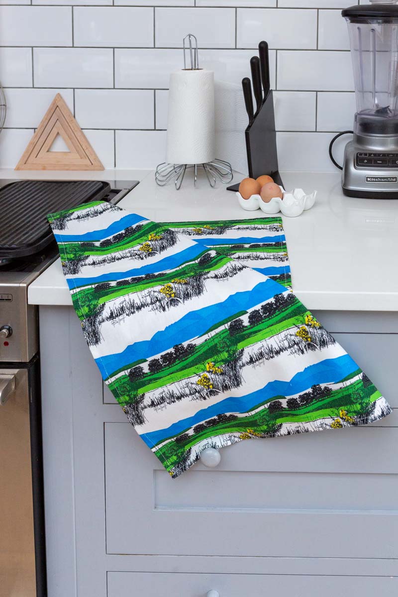 Sleeping Warrior Tea Towel by Sarah Jane Hemsley Upholstery